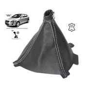 Cuffia Leva Cambio Per Kia Ceed 2006-2009 Pelle Cuciture Bianco