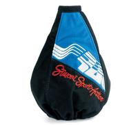 CUFFIA LEVA CAMBIO SIMONI RACING CUT MICROFIBRE NERA INSERTO AZZURRO C6112/A