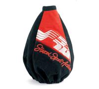 CUFFIA LEVA CAMBIO SIMONI RACING CUT MICROFIBRE NERA INSERTO ROSSO C6112/R