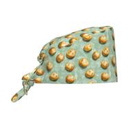 Cuffia medica per uomo e donna, morbida e confortevole, regolabile, con stampa di patate, cuffia da lavoro per infermiere, cuffia chirurgica per uomo e donna, con fascia assorbente, colore: nero