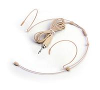 Cuffia/Microfono indossato - Mono filetto esterno Vite Blocco jack 3,5 mm Spina Mic per sistema microfono wireless, computer, registratore digitale -Beige Dual Earhook Omnidirezionale Headset Mic