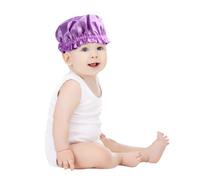 Cuffia Notte in Raso, Bordo Elastico, Protezione Chioma | Accessori per Sonno e Viaggio, Poliestere Leggero, Colore Porpora, per Ragazzo e Ragazza