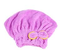 Cuffia Per Asciugare I Capelli, in Microfibra, Ultra Assorbente, Per Avvolgere I Capelli, Torre Per Capelli Più Asciutta, Per Asciugare Rapidamente La Testa con Cuffia da Doccia con Fiocco (Viola)