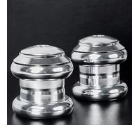 Cuffia per bici da strada con cuscinetto esterno sigillato, 34 mm, senza filettatura, 118, compatibile con tubo sterzo standard, forcella in lega di alluminio, doppio cuscinetto (argento)