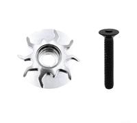 Cuffia per bicicletta realizzata in lega di alluminio CNC con bullone in acciaio inox per un'installazione affidabile dello stelo della bici (argento)