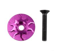 Cuffia per bicicletta realizzata in lega di alluminio CNC con bullone in acciaio inox per un'installazione affidabile dello stelo della bici (viola)