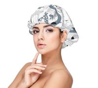 Cuffia per capelli a doppio strato reversibile in raso per dormire con simpatico bassotto per trecce capelli ricci in raso, Nero, taglia unica