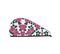 Cuffia per capelli ad asciugatura rapida con molte bellissime rose rosa - Cuffia da a alla moda e colorata per le donne - Cuffia da a comoda ed elegante
