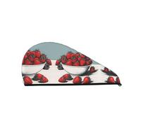 Cuffia per capelli ad asciugatura rapida con molti frutti e fragole - Cuffia da a colorata e alla moda per le donne - Cuffia da a comoda ed elegante