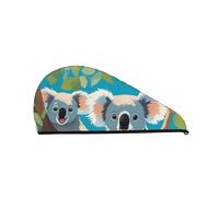 Cuffia per capelli ad asciugatura rapida Two Happy Koalas - Cuffia da a colorata e alla moda per donna - Cuffia da a comoda ed elegante