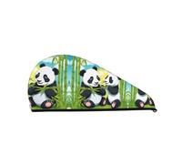 Cuffia per capelli ad asciugatura rapida Two Happy Pandas - Cuffia da a colorata e alla moda per donna - Cuffia da a comoda ed elegante