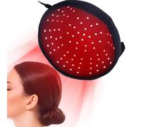 Cuffia per capelli con luci rosse, per trattamenti alla radice a infrarossi, per la ricrescita dei capelli, sicuro e facile da usare, design regolabile, 28 x 28 cm, per famiglia, uomini, donne