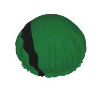 Cuffia per capelli con stampa bandiera del sultanato di Delhi, con fascia elastica regolabile e vibrante, cuffia da doccia da donna, riutilizzabile e impermeabile