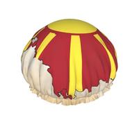 Cuffia per capelli con stampa bandiera della Macedonia del Nord Map03, con fascia elastica regolabile e vibrante, cuffia da doccia da donna, riutilizzabile e impermeabile