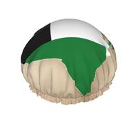 Cuffia per capelli con stampa della bandiera degli Emirati Arabi Uniti Map01, con fascia elastica regolabile e vibrante, cuffia da doccia da donna, riutilizzabile e impermeabile