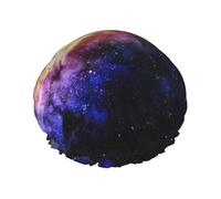 Cuffia per capelli con stampa galassia nell'universo, con fascia elastica regolabile e vibrante, cuffia da doccia da donna, riutilizzabile e impermeabile
