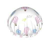 Cuffia per capelli da a Grande mongolfiera Nuvole Cuffia da bagno con stampa di uccelli Cuffia per capelli portatile Grace Cuffia da a impermeabile regolabile per bagno Vasca da bagno Spa