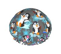 Cuffia per capelli da a Grande pinguino carino Fiocco di neve Cuffia da bagno Cuffia per capelli portatile Grace Cuffia da a impermeabile regolabile per vasca da bagno Vasca da bagno Spa