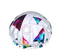 Cuffia per capelli da a Grandi spruzzi colorati geometrici retrò Cuffia da bagno Cuffia per capelli portatile Grace Cuffia da a impermeabile regolabile per vasca da bagno Spa da bagno