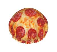 Cuffia per capelli da doccia con stampa 3D di pizza e peperoni, riutilizzabile, impermeabile, a doppio strato, con fascia elastica, taglia unica