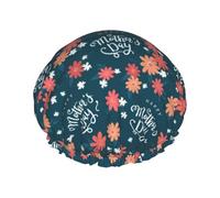 Cuffia per capelli da doccia, per la festa della mamma, a doppio strato, riutilizzabile, impermeabile, grande cuffia da doccia da donna, con fodera in PEVA e corda elastica