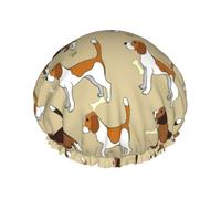 Cuffia per capelli da donna, regolabile, con stampa di cani Beagle, elegante, grande, impermeabile, per la doccia