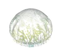 Cuffia per capelli da donna, riutilizzabile, impermeabile, a doppio strato, con cinghia elastica, taglia unica