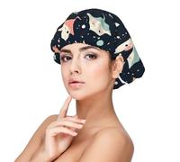 Cuffia per capelli in raso con stampa a razza di razza per donne che dormono, regolabile a doppio strato in raso per capelli ricci