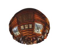 Cuffia per capelli per doccia, cabina interna a doppio strato, riutilizzabile, grande cuffia da doccia per donne, cuffia per capelli per doccia con fodera in PEVA e corda elastica