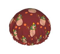 Cuffia per capelli per doccia, capybaras, cuffia da doccia natalizia rossa a doppio strato, riutilizzabile, impermeabile, grande cuffia da doccia per donne, cuffia per capelli per doccia con fodera in