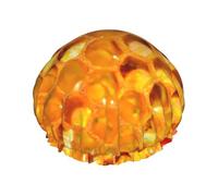 Cuffia per capelli per doccia, con api su alveare a nido d'ape, a doppio strato, riutilizzabile, impermeabile, grande cuffia da doccia per donne, cuffia per capelli per doccia con fodera in PEVA e