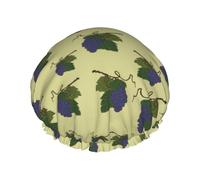 Cuffia per capelli per doccia, graziosa cuffia da doccia a doppio strato con foglie verdi, riutilizzabile, impermeabile, grande cuffia da doccia per donne, cuffia per capelli per doccia con fodera in