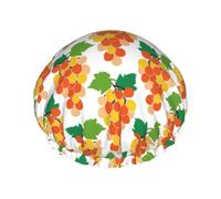 Cuffia per capelli per doccia, graziosa cuffia da doccia grande, riutilizzabile, impermeabile, a doppio strato, per doccia, con fodera in PEVA e corda elastica