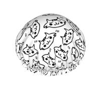 Cuffia per capelli per doccia, linea classica, a doppio strato, riutilizzabile, impermeabile, grande cuffia da doccia per donne, cuffia per capelli per doccia con fodera in PEVA e corda elastica