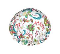 Cuffia per capelli per doccia, motivo fior fata, cuffia da doccia a doppio strato, riutilizzabile, impermeabile, grande cuffia da doccia da donna, con fodera in PEVA e corda elastica