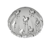 Cuffia per capelli per doccia, stile rustico, a doppio strato, riutilizzabile, impermeabile, grande cuffia da doccia per donne, cuffia per capelli per doccia con fodera in PEVA e corda elastica