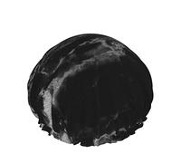 Cuffia per capelli riutilizzabile con orlo elasticizzato da donna Pantaloni a vita bassa Cuffia per a impermeabile doppia in marmo nero argento