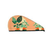 Cuffia per capelli secchi in velluto corallo tartaruga verde per donna Cuffia per capelli con bottoni per asciugare capelli ricci lunghi e folti Anti