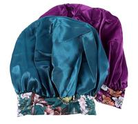 Cuffia per Chioma Stampata, 2 Pezzi, Satin, per Notte