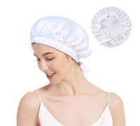 Cuffia per dormire in 100% seta di gelso, traspirante e regolabile, per donne, protezione dei capelli durante il sonno (anti-crescita)