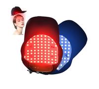 Cuffia per terapia a luce rossa per ricrescita dei capelli, 630 nm, 650 nm, 470 nm, luce rossa e blu, 4 modalità, massaggio a vibrazione, 70 LED per il trattamento della perdita dei capelli, per