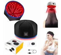 Cuffia per terapia della crescita dei capelli a luce rossa per la ricrescita dei capelli,Terapia con Luce Infrarossa per Diradamento dei Capelli, La Crescita dei Capelli, Approvata FDA. (nero)