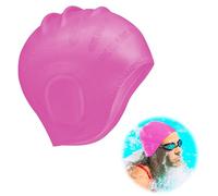 Cuffia Piscina per la Protezione delle Orecchie 3D, Cuffia Nuoto Donna Uomo, Cuffia Doccia Cuffia Arena Silicone Impermeabile, Cuffia Piscina Donna Capelli Lunghi e Corti (Rosa)