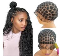 Cuffia professionale in pizzo con fascia elastica, motivo a griglia presezionata per intrecciare e tessere, strumento ideale per extension per capelli