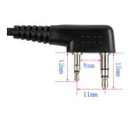 Cuffia PTT 2 Pin con Design Tubolare Trasparente per Comunicazione Tattica