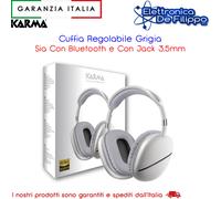 Cuffia Regolabile Grigia Sia Con Bluetooth e Con Jack 3,5mm