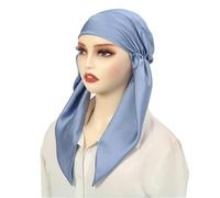 Cuffia seta capelli notte Cappello da donna in raso solido for dormire berretto notte for la cura dei capelli for uomo unisex Bonnet De Nuit turbante doccia(E-blue)