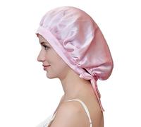 Cuffia Seta Capelli Notte Cofano Di Seta Al 100% For Le Donne Turbante Gelso For Capelli Berretto Da Notte For Dormire Protezione For La Perdita Dei Sonno Natual Avvolgere I Pura Copricapo(Pink)