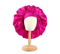 Cuffia Seta Capelli Notte Cofano in raso Jumbo con fascia for la testa Avvolgere il bordo del cofano for berretto da notte in seta con capelli ricci intrecciati da donna(21017)