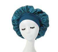 Cuffia seta capelli notte Cuffia for capelli in raso di seta for donne che dormono for a tesa larga for ricci da doccia for bambini uomini(Peacock blue)